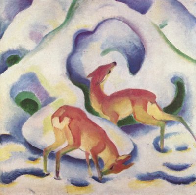Deer in the Snow by Franz Marc